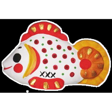 Гипсовая фигурка Дымковская Рыбка (Д85*Ш50*В55 мм)