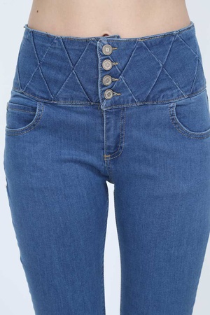 Full Power LikraYüksek Bel Geniş Kemer Kadın Kot