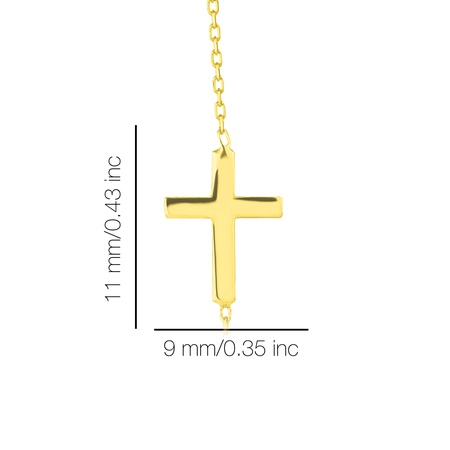 Even & Pétra 14 Ayar Altın Tek Taşlı Minimal Haç Kolye