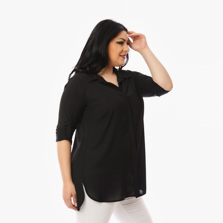 Шелковая креповая рубашка большого размера