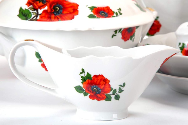 Сервиз столовый 35 предм. Гранёный Маковое поле