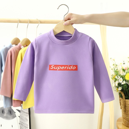 Детская нижняя рубашка с длинным рукавом, теплая осенне-зимняя новая детская футболка с высоким воротником, детская одинарная куртка, детская одежда