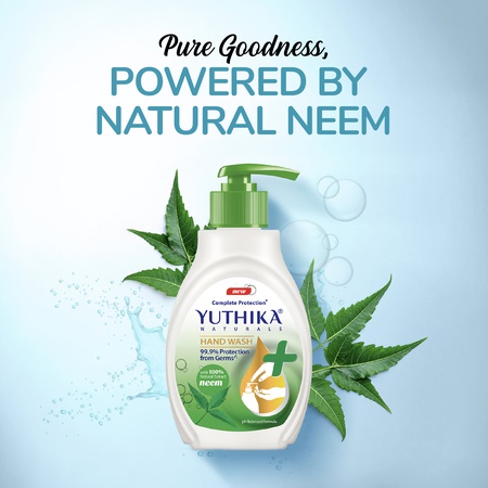 Yuthika Germ Protection Neem Hand Wash liquid Refill 500ml | Antibactirial Handwash with PH balanced Formula