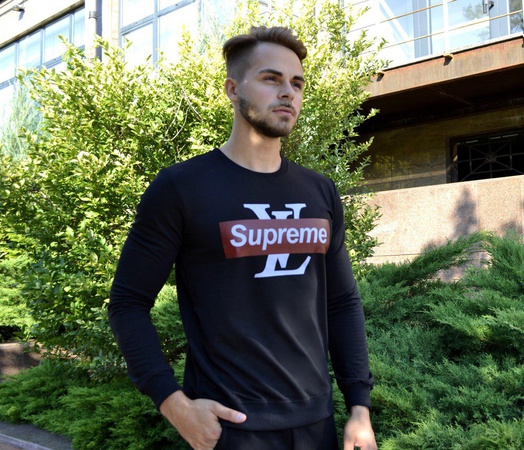 Свитшот LOUIS VUITTON SUPREME BLACK