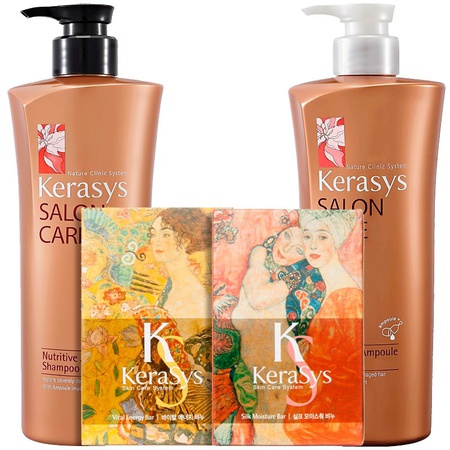 KeraSys Salop Care Питание (шампунь 470г + кондиционер 470г + мыло 2шт) Подарочный набор