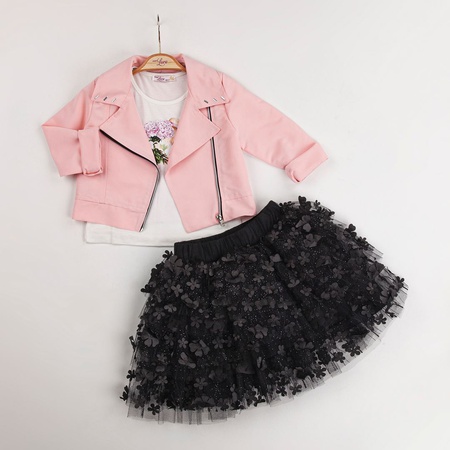 Куртка из 3 предметов, юбка из тюля и боди для девочек 2-6 лет