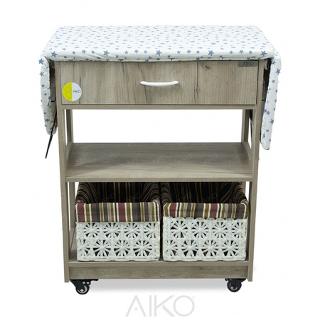 Гладильная доска складная на роликах с корзинами AIKO