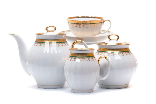 Сервиз чайный 15 предм. Белый лебедь Ожерелье