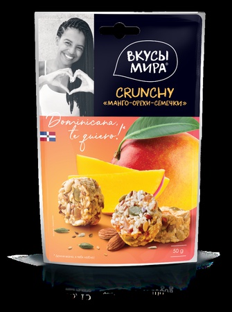 CRUNCHY Манго-орехи-семечки Вкусы мира 50 г