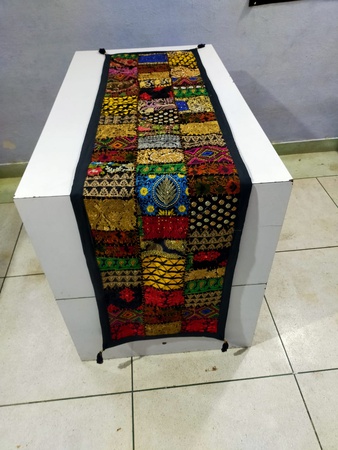 Индийский бегунок для стола, декор для комнаты, ткань, вышитый лоскутный хлопковый обеденный стол, многоцветный декоративный бегун для стола ручной работы