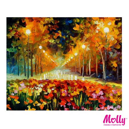 Painting by numbers Afremov. Avenue of roses
