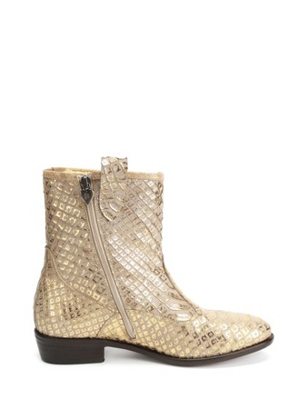 S143 altın rengi piton efektli bilekte bot