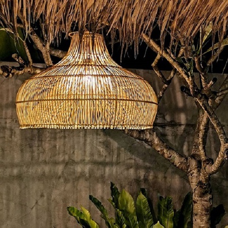 Dokuma Bambu Abajur, Rattan Tavan Lambaları, Deniz Çayırı Sarkıt Işıklar, El Yapımı Avizeler