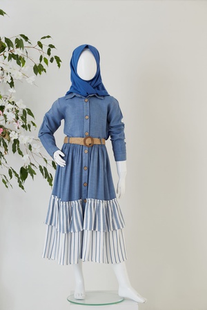 Платье с длинным рукавом из вискозы