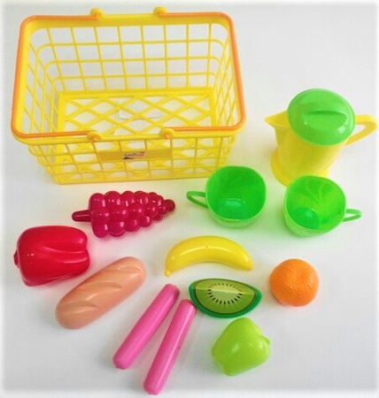 Корзинка М с набором посуды 14 предметов (25шт)