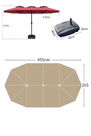 Square Cantilever Umbrella – 3.5m  Offset Patio Umbrella, 210T UV Fabric – Wholesale