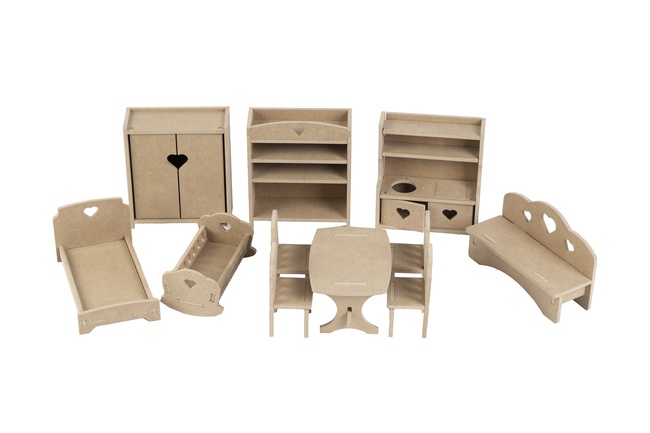 Furniture set for dolls 15-20 cm (without staining)