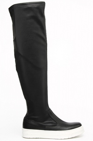 Schwarze Overknee-Stiefel s206