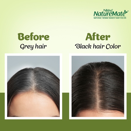 Nisha Nature Mate Henna Powder 10g Sachet Pack of 10 - Original Black | Ammonia-Free, Safe Hair Coloring Solution