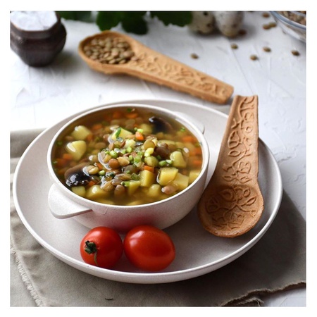 Эко - набор со съедобными ложками с морской солью и травами в групповой экологической упаковке