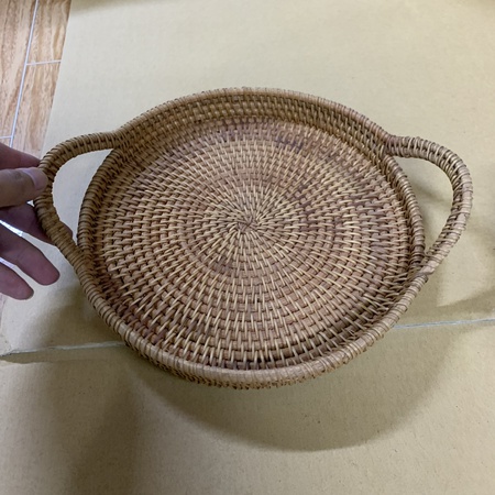 Поднос для сервировки из ротанга, Плетеный поднос для хранения, Поднос для еды