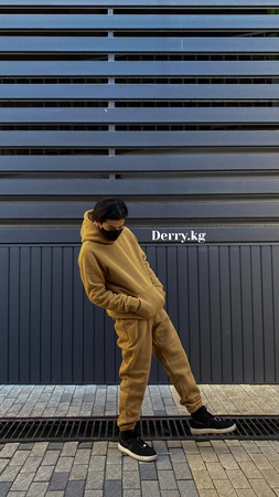 Спортивная двойка . Худи кенгуру с брюками . Оверсайз , ткань 3х ниточный футер Турция