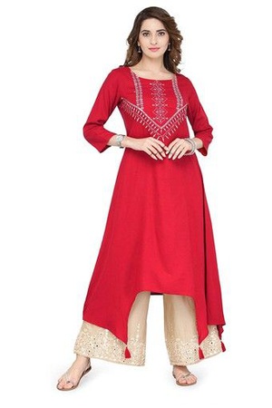 Women Printed Kurta And Palazzo Set