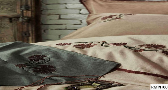 ПОСТЕЛЬНОЕ БЕЛЬЕ САТИН С ВЫШИВКОЙ ДВУСПАЛЬНЫЙ