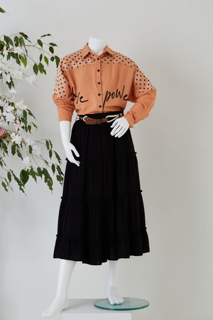 Yarasa Kol Kız Çocuk Gömlek / Uzun Etek