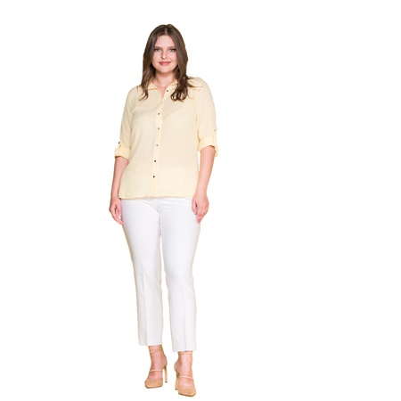 Büyük Beden Klasik Krep Gömlek