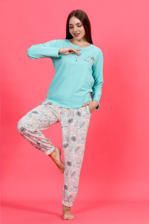 Женский пижамный комплект - Сезонный - Цветной - S-M-L-XL