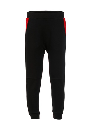 Pants black with red pockets on fleece Yumster YC.02.23.001