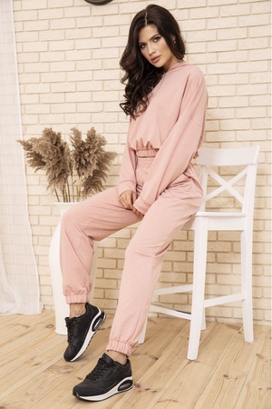 СПОРТ КОСТЮМ ЖЕНСКИЙ 104R0034 ЦВЕТ ПУДРОВЫЙ