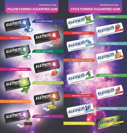 Жевательная резинка без сахара «ELEMENT”