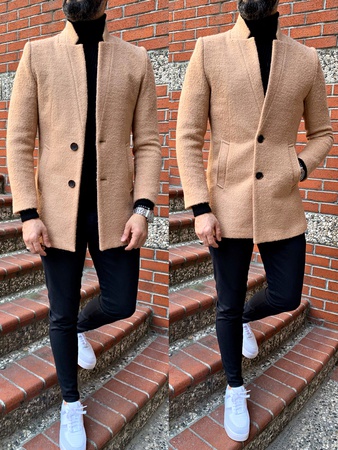 iga мода мужская зимняя печать кашемировое пальто