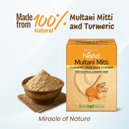 Nisha Multani Mitti for Face 100gm | Natural Oil Control, Acne & Tan Removal | Face Pack