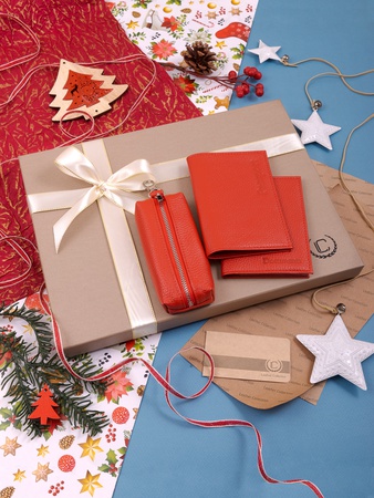 Подарочный набор из кожи 3 в 1 НГ-400