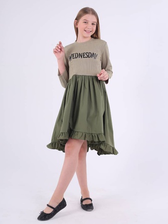 Çocuklar için çarşamba desenli elbise