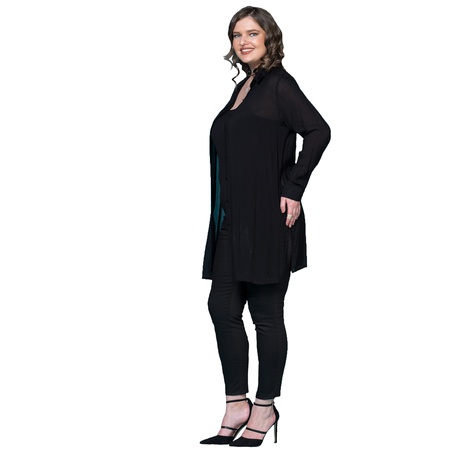 Куртка вуаль большого размера с воротником