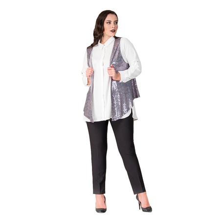 Büyük Beden Pul Payet Yelek