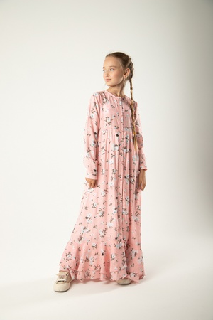 Viskon satenden kızlar için yazlık elbise (11)