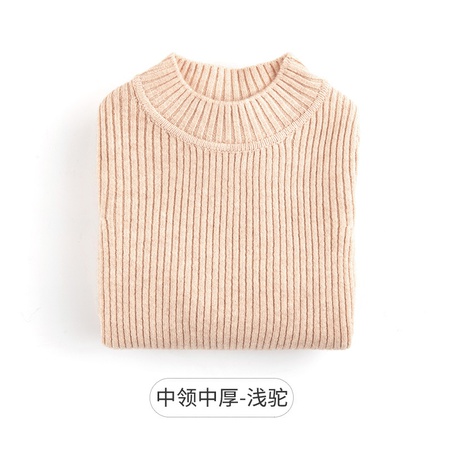 Осенне-зимний детский свитер в новом стиле, шерстяной свитер со средним воротником для мальчиков и девочек, утолщенный пуловер с полувысоким воротником, рубашка в полоску