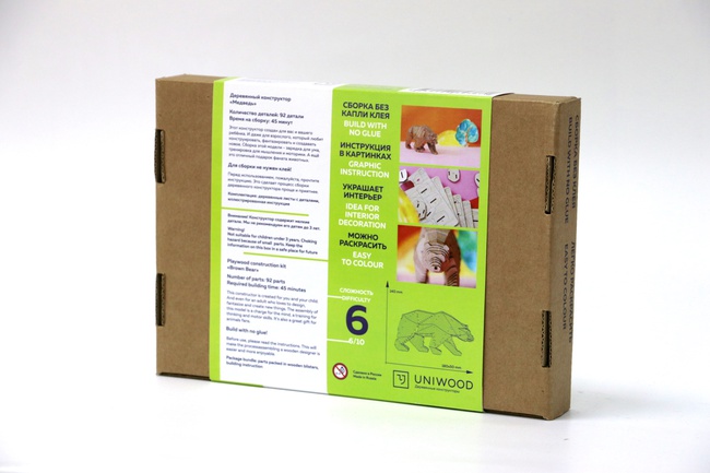 Деревянный конструктор Медведь