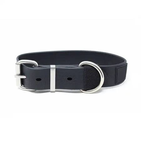 Derun top quality pet 4cm wide tpu material dog collar with retro pin buckle belt design