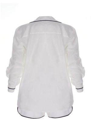 VUAL BİYELİ BAYAN ŞORTLU PİJAMA TAKIM - EKRU