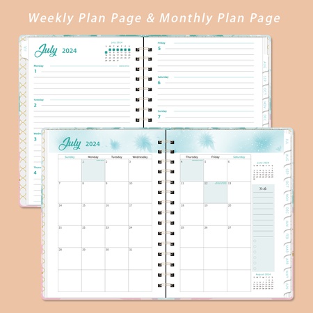 Portable Schedule Book A5 Daily Planner Spiral Notebook