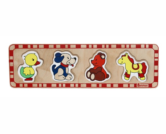 Пазлы "Медведь, лошадь, утка, собака"