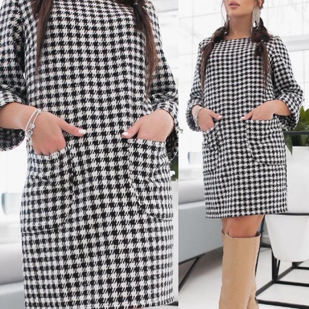 Клетка пиджак и платье