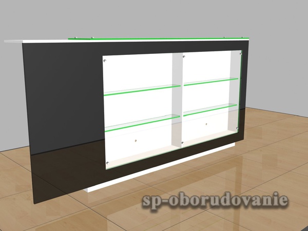 Work table with showcase