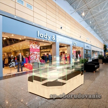 Павильон островной из стекла и лдсп 1200х2500х1700